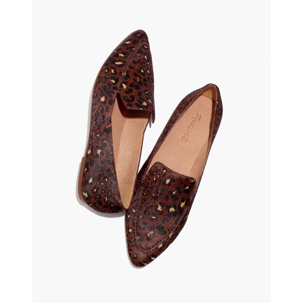 Madewell The Frances Skimmer in Painted Leopard Calf Hair brown sz 8 flats SH108